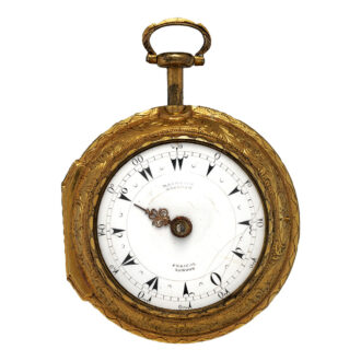 English gilt and horn pair-cased clock watch Circa 1760