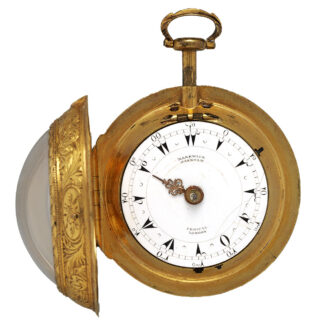 English gilt and horn pair-cased clock watch Circa 1760