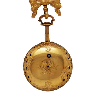 English gold and enamel verge with chatelaine from the 18th century English gold and enamel verge with chatelaine from the 18th century