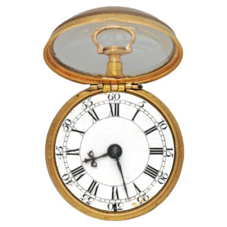 English gold and agate repeating watch set with cardinal gems Circa 1780