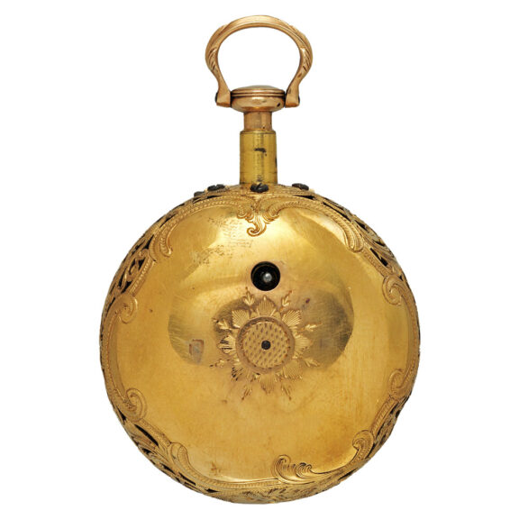 English gold and agate repeating watch set with cardinal gems Circa 1780 English gold and agate repeating watch set with cardinal gems Circa 1780