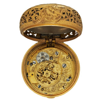 English gold and agate repeating watch set with cardinal gems Circa 1780