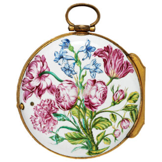 English pair cased verge clock watch with open face Circa 1750