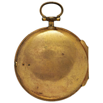 English pair cased verge clock watch with open face Circa 1750
