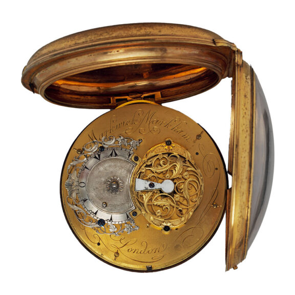 English pair cased verge clock watch with open face Circa 1750 English pair cased verge clock watch with open face Circa 1750