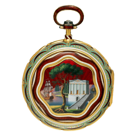 English gold and enamel triple-cased verge watch Circa 1789 English gold and enamel triple-cased verge watch Circa 1789
