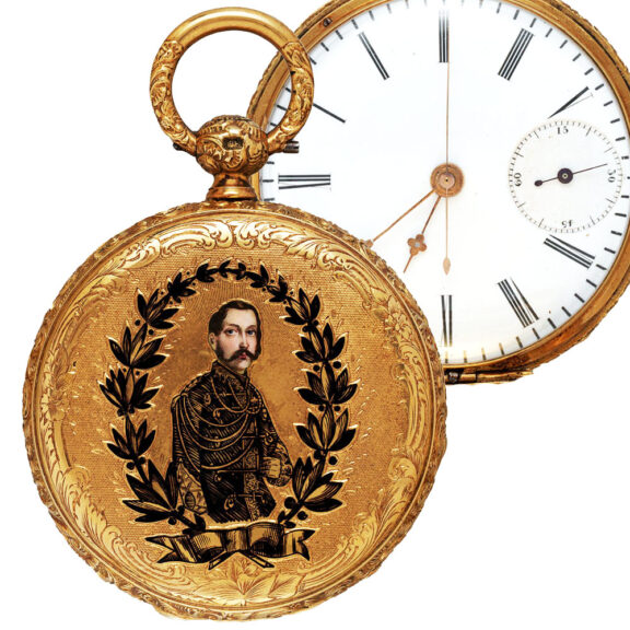 Swiss gold and enamel presentation watch Circa 1860-1870