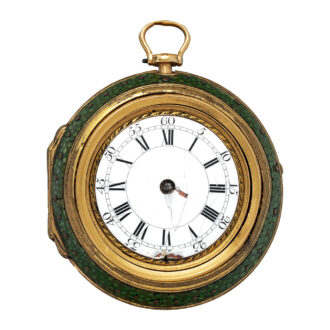 English/Dutch gold watch in shagreen protective case Circa 1720