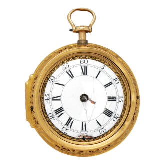 English/Dutch gold watch in shagreen protective case Circa 1720