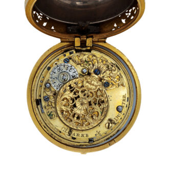 English/Dutch gold watch in shagreen protective case Circa 1720