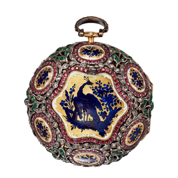 English gold enamel pocket watch with automaton Circa 1770 English gold enamel pocket watch with automaton Circa 1770
