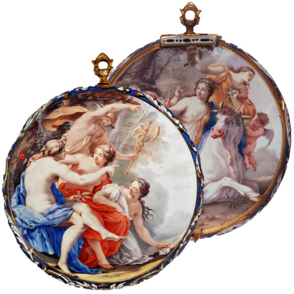 Unique Dutch gold enamel watch of museum quality Circa 1645