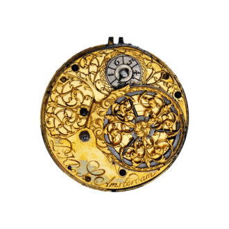 Decorative Dutch painted on gold verge watch Circa 1700-1710