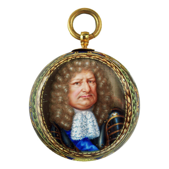 Swiss/German painted enamel on gold verge watch Circa 1688-1750