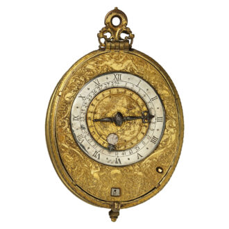 Rare French pocket watch with alarm and calendar Circa 1600-1610