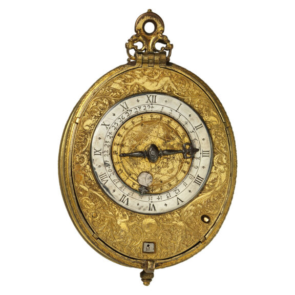 Rare French pocket watch with alarm and calendar Circa 1600-1610