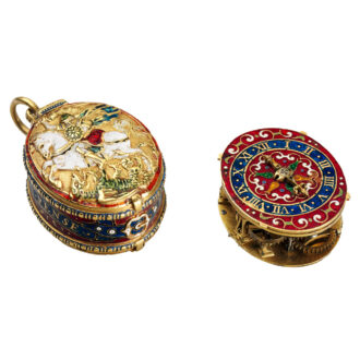 English watch in the form of a badge of the Order of the Garter Circa 1600