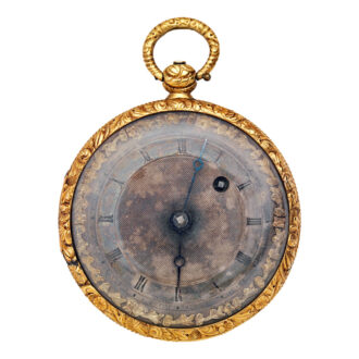 Swiss gold and enamel open faced verge watch Circa 1825