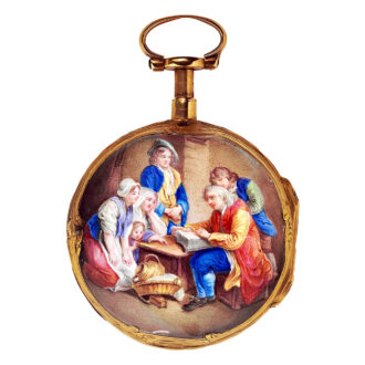 French gold and enamel repeating verge pocket watch Circa 1755