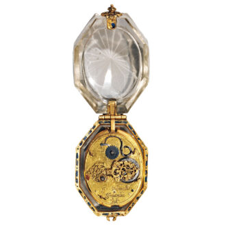 Dutch gold and rock crystal verge octagonal pendant watch Circa 1640