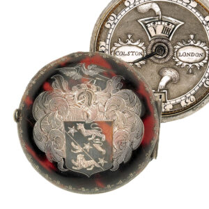 English silver and tortoiseshell digital verge watch Circa 1690-1700