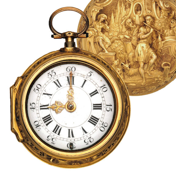 English repeating pocket watch with repoussé decoration Circa 1741