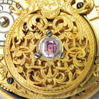 English silver clock watch with champlevé dial Circa 1715-1719