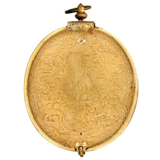 Rare Dutch astronomical gilt clock watch with sundial Circa 1605