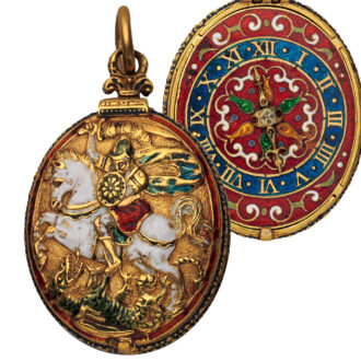 English watch in the form of a badge of the Order of the Garter Circa 1600