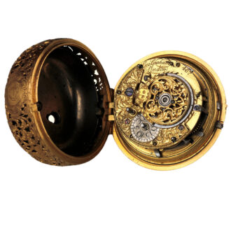 English pair cased quarter repeater cylinder watch Circa 1719-1720