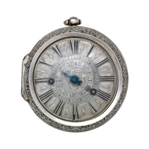 English silver pair cased repoussé watch with alarm Circa 1695