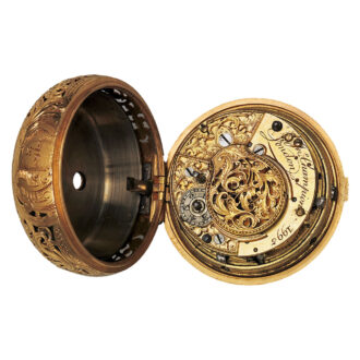 English gold watch set with pearls, diamonds and jewels Circa 1770