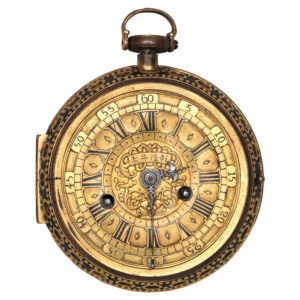Chinese clock watch in leather and shagreen case Circa 1736-95