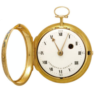 Open front 18th century French gold enamelled verge watch Circa 1740 Open front 18th century French gold enamelled verge watch Circa 1740