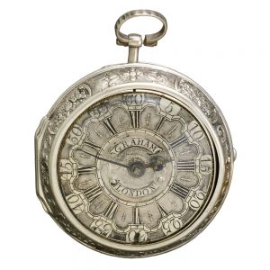 Silver repousse pocket watch Circa 1730