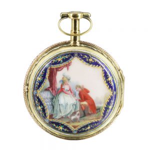 Beautifully decorated multi colour gold verge Circa 1790