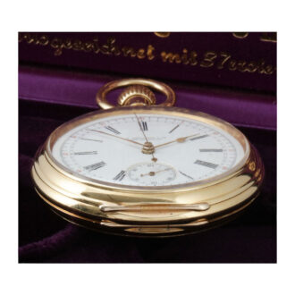German 18 carat gold open faced chronograph Circa 1890