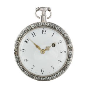 Swiss filigree skeletonized verge stones set case Circa 1790