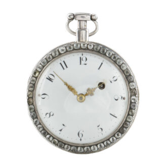 Swiss filigree skeletonized verge stones set case Circa 1790