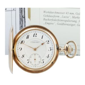 Rare German 14 carat gold full hunter lever watch Circa 1922