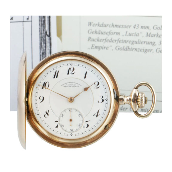 Rare German 14 carat gold full hunter lever watch Circa 1922