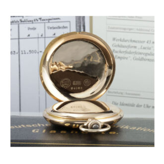 Rare German 14 carat gold full hunter lever watch Circa 1922