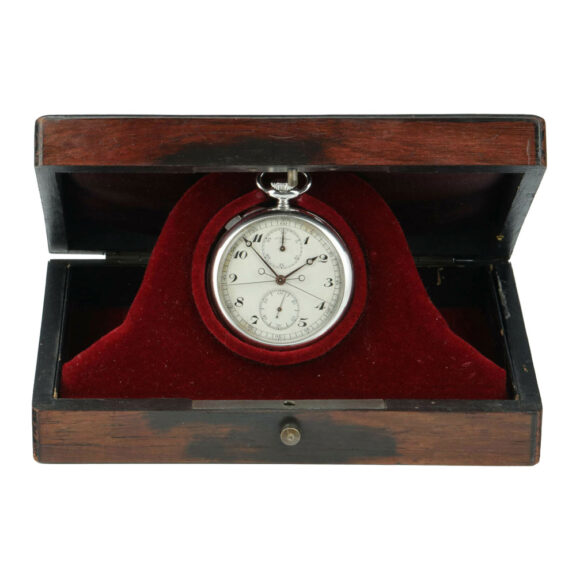 Elegant Swiss platinum min. repeating chronograph Circa 1915 Elegant Swiss platinum min. repeating chronograph Circa 1915