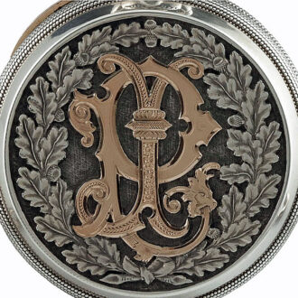 Swiss silver chronograph, perpetual calendar Circa 1888 Swiss silver chronograph, perpetual calendar Circa 1888