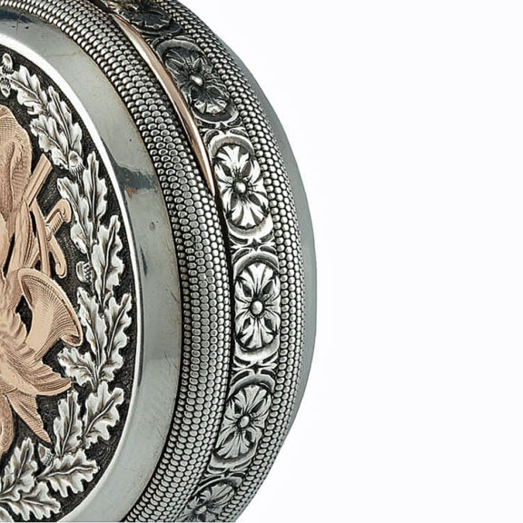 Swiss silver chronograph, perpetual calendar Circa 1888 Swiss silver chronograph, perpetual calendar Circa 1888