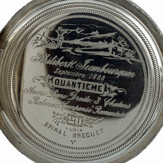 Swiss silver chronograph, perpetual calendar Circa 1888 Swiss silver chronograph, perpetual calendar Circa 1888