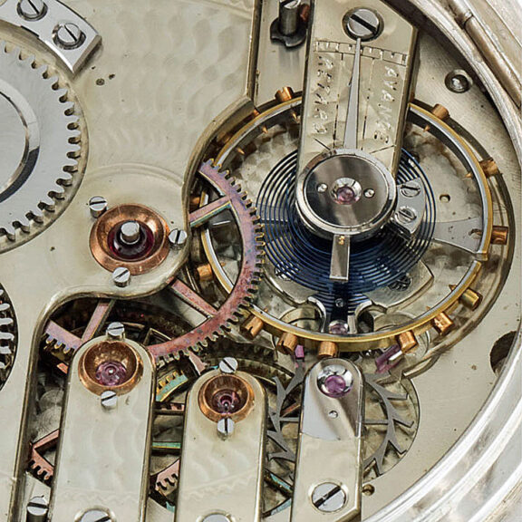 Swiss silver chronograph, perpetual calendar Circa 1888 Swiss silver chronograph, perpetual calendar Circa 1888