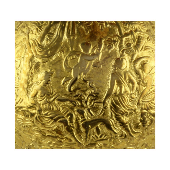French gilt open faced repoussé oignon watch Circa 1700 French gilt open faced repoussé oignon watch Circa 1700