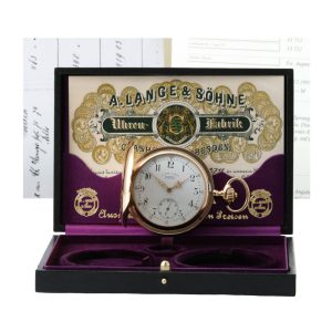 German 18 carat gold full hunter pocket watch Circa 1895