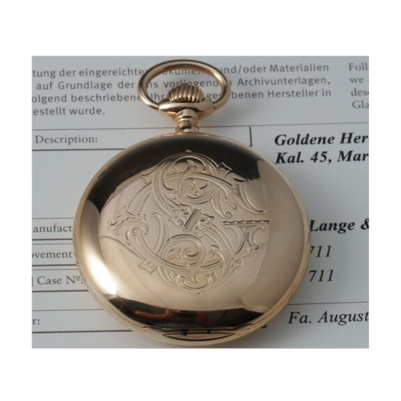 German 18 carat gold full hunter pocket watch Circa 1895 German 18 carat gold full hunter pocket watch Circa 1895